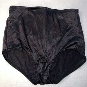 Vintage Delicates Black Nylon Second Skin Tummy Control Granny Panties Size M